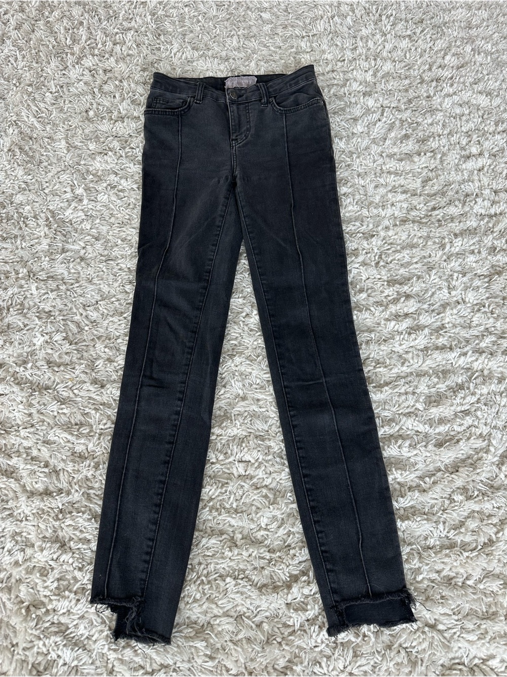 Free People Black Skinny Jeans with Front Seam